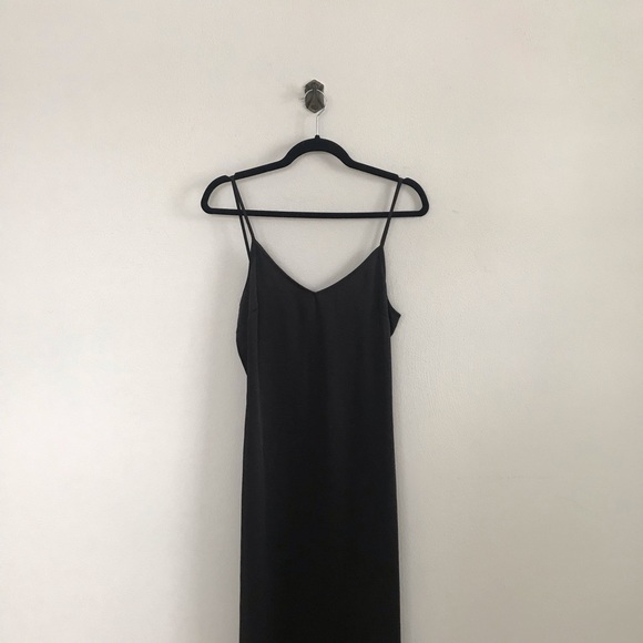 Black Silk Calvin Klein Midi Dress Gown Formal - Picture 2 of 5